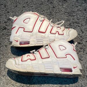 Nike Air More Uptempo White/Red Sneakers
